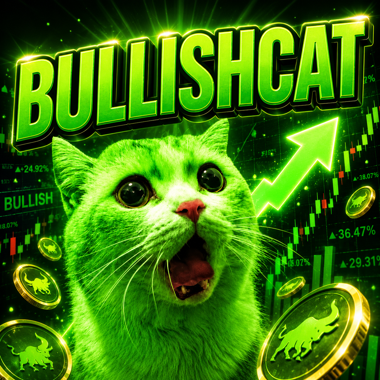 BullishCat sitting at PC screener in dark trading room